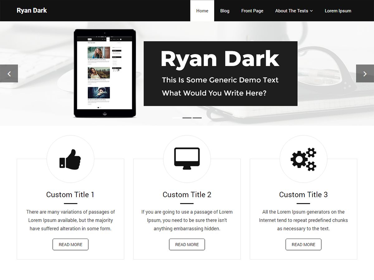 ryan-dark free wordpress theme