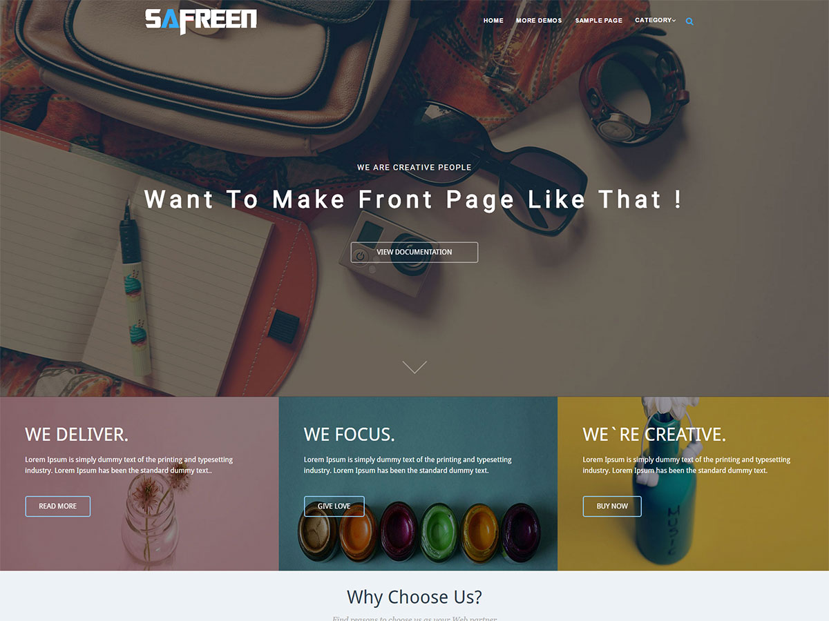 safreen free wordpress theme