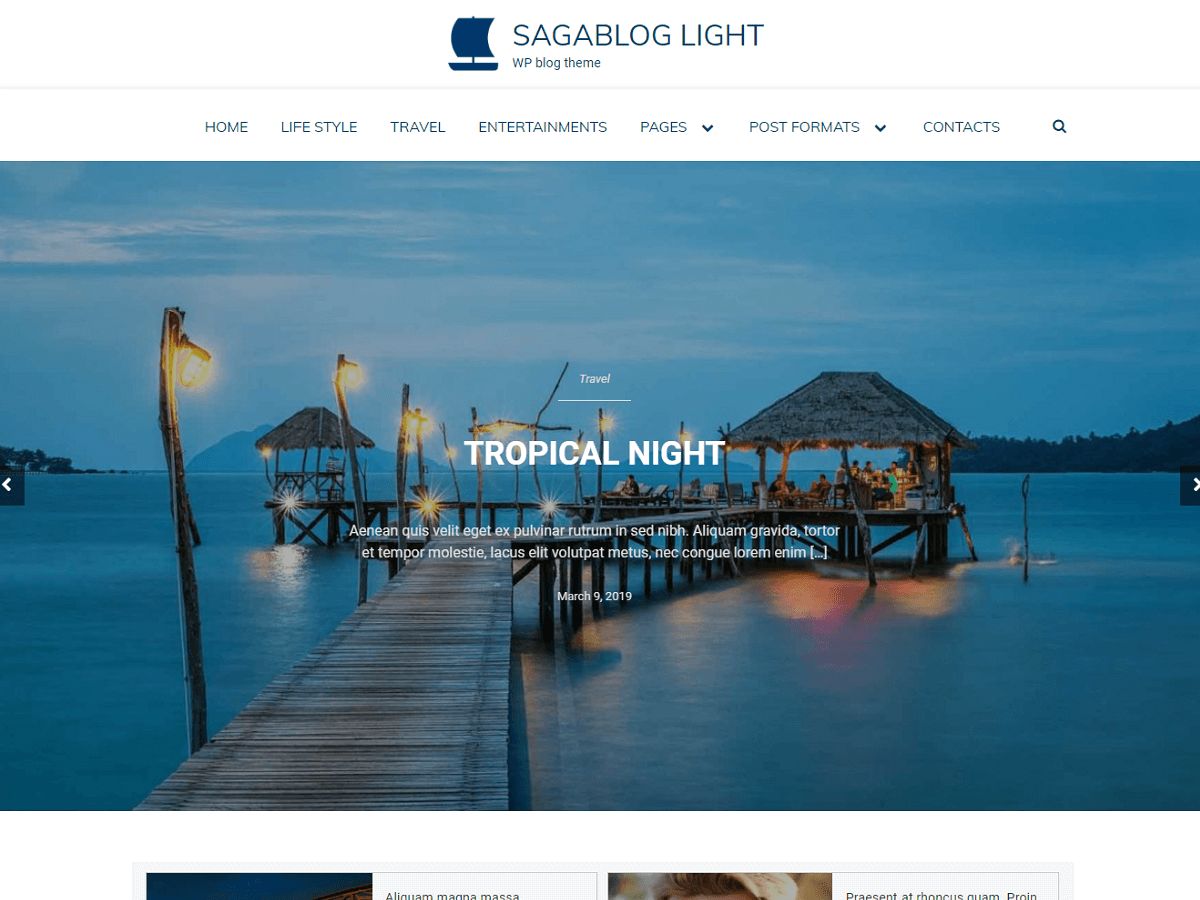 sagablog-light free wordpress theme