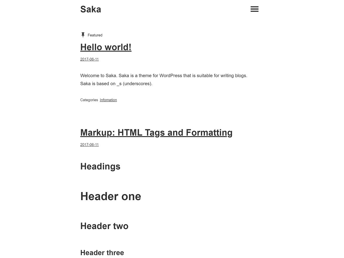 saka free wordpress theme
