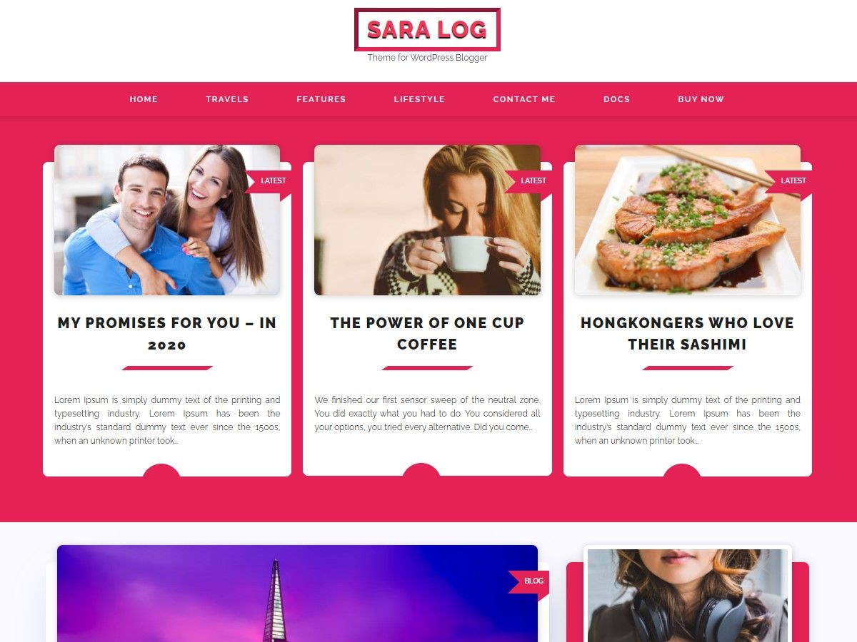 sara-log free wordpress theme
