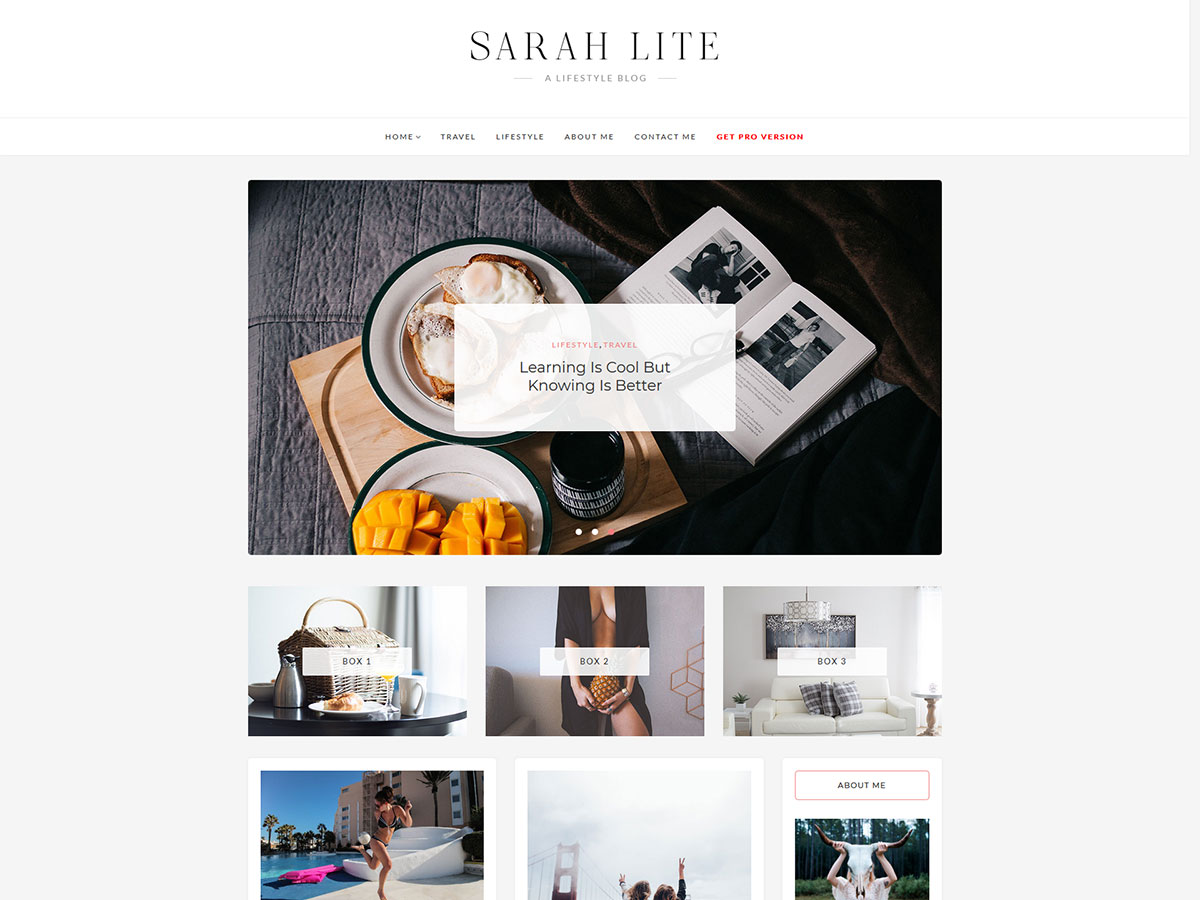 sarahlite free wordpress theme