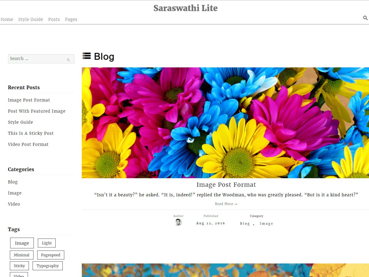 saraswathi-lite free wordpress theme