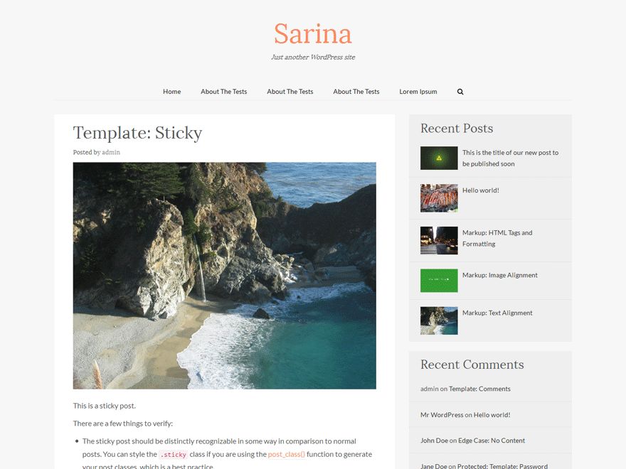 sarina free wordpress theme