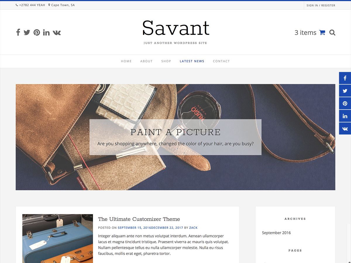 savant free wordpress theme