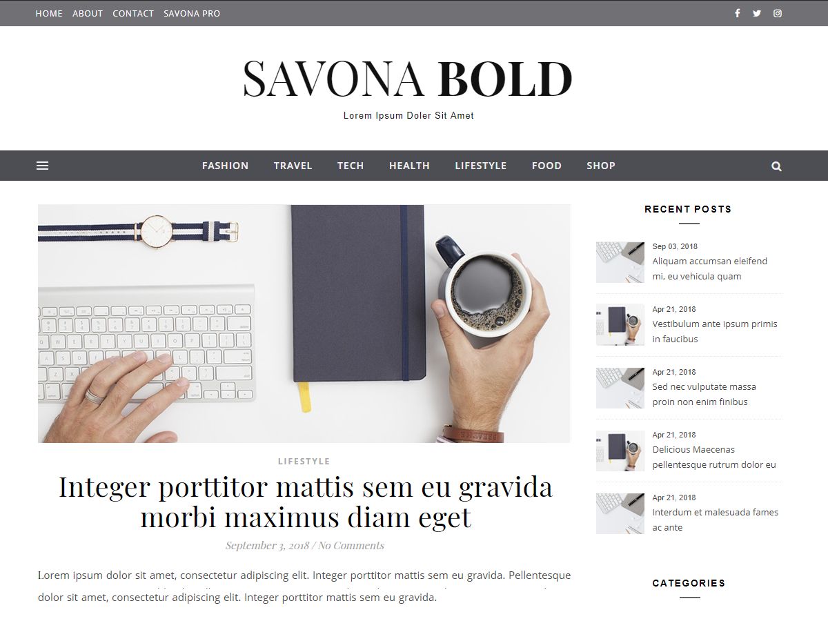 savona-bold free wordpress theme
