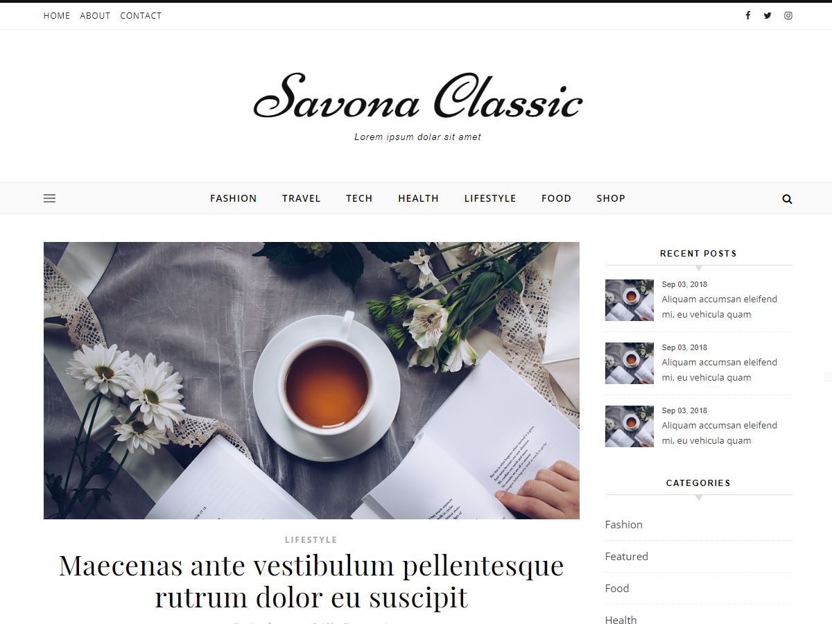 savona-classic free wordpress theme