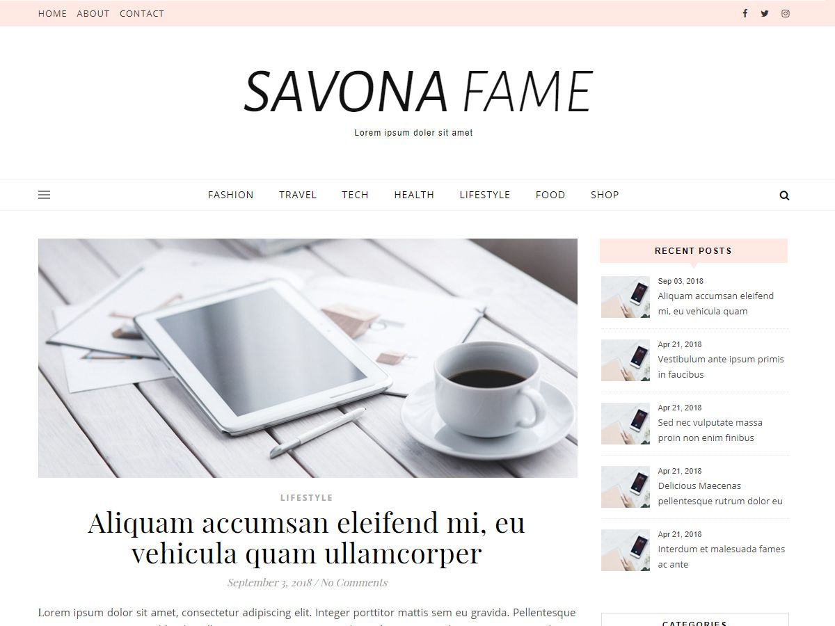 savona-fame free wordpress theme