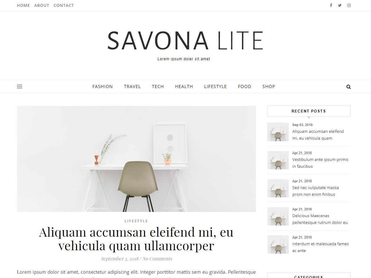savona-lite free wordpress theme