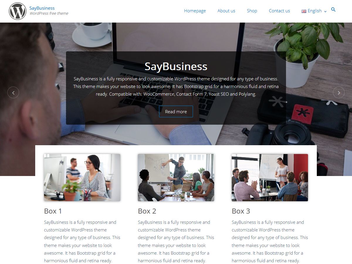 saybusiness free wordpress theme