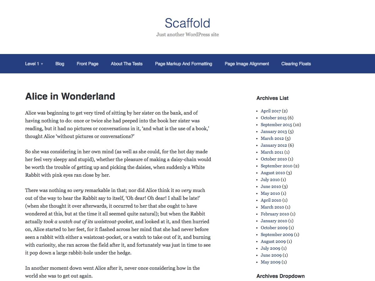scaffold free wordpress theme
