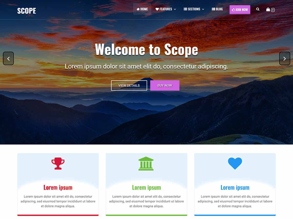 scope free wordpress theme