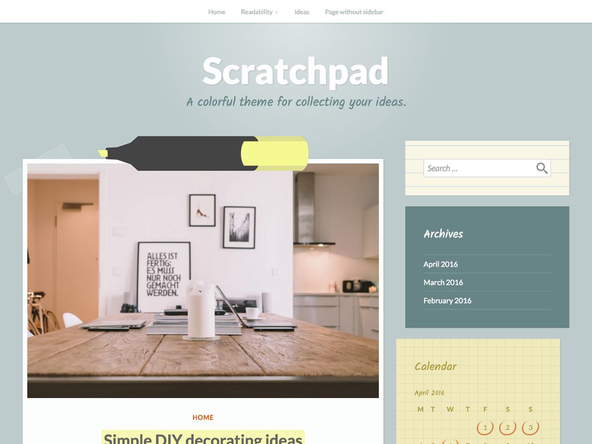 scratchpad free wordpress theme