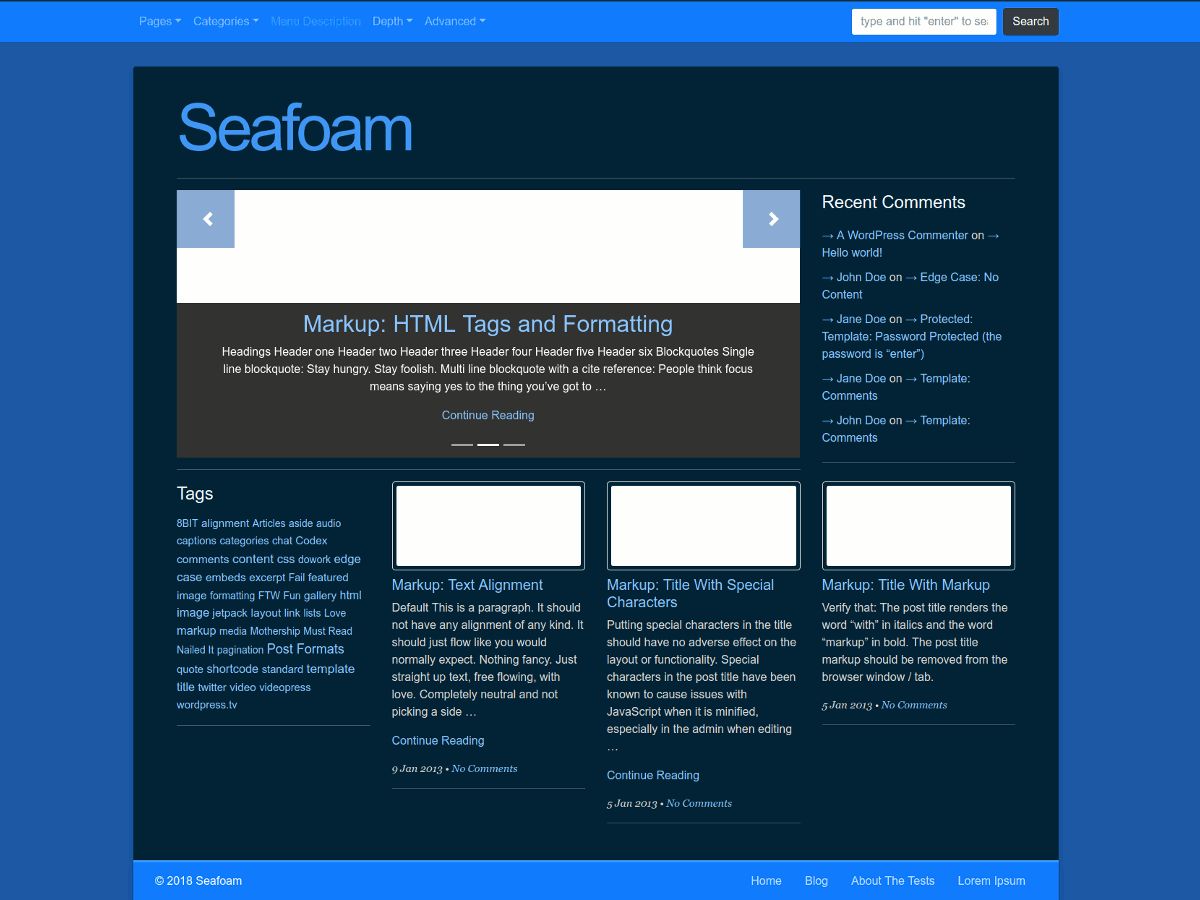 seafoam free wordpress theme