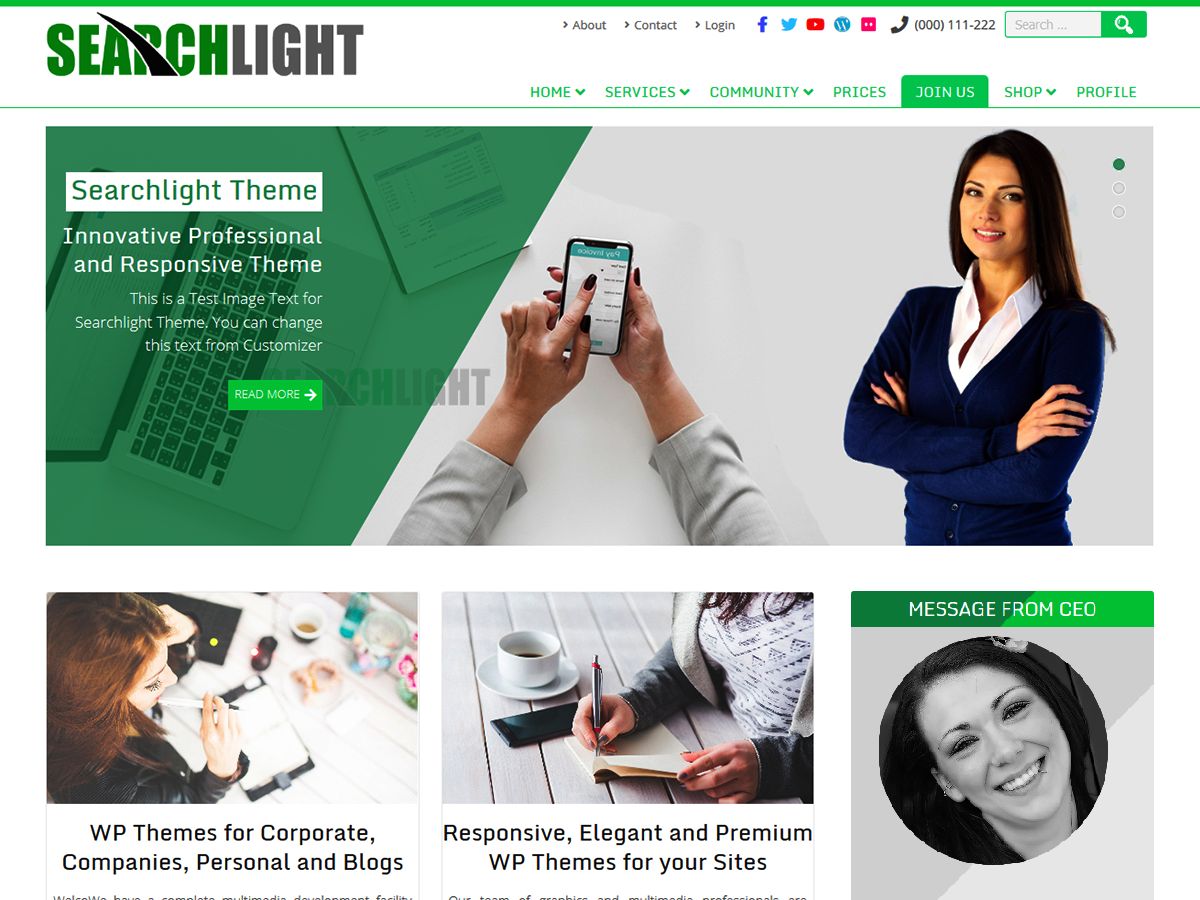 searchlight free wordpress theme