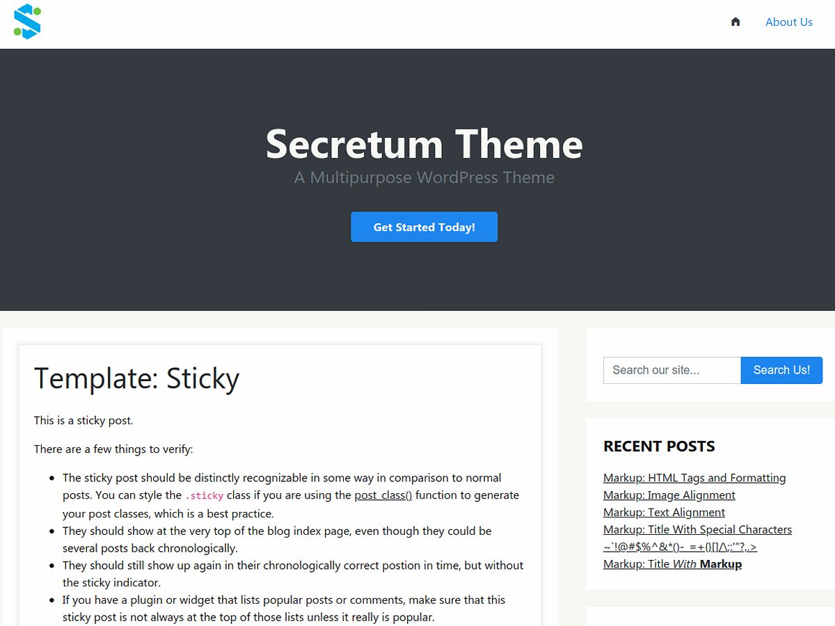 secretum free wordpress theme