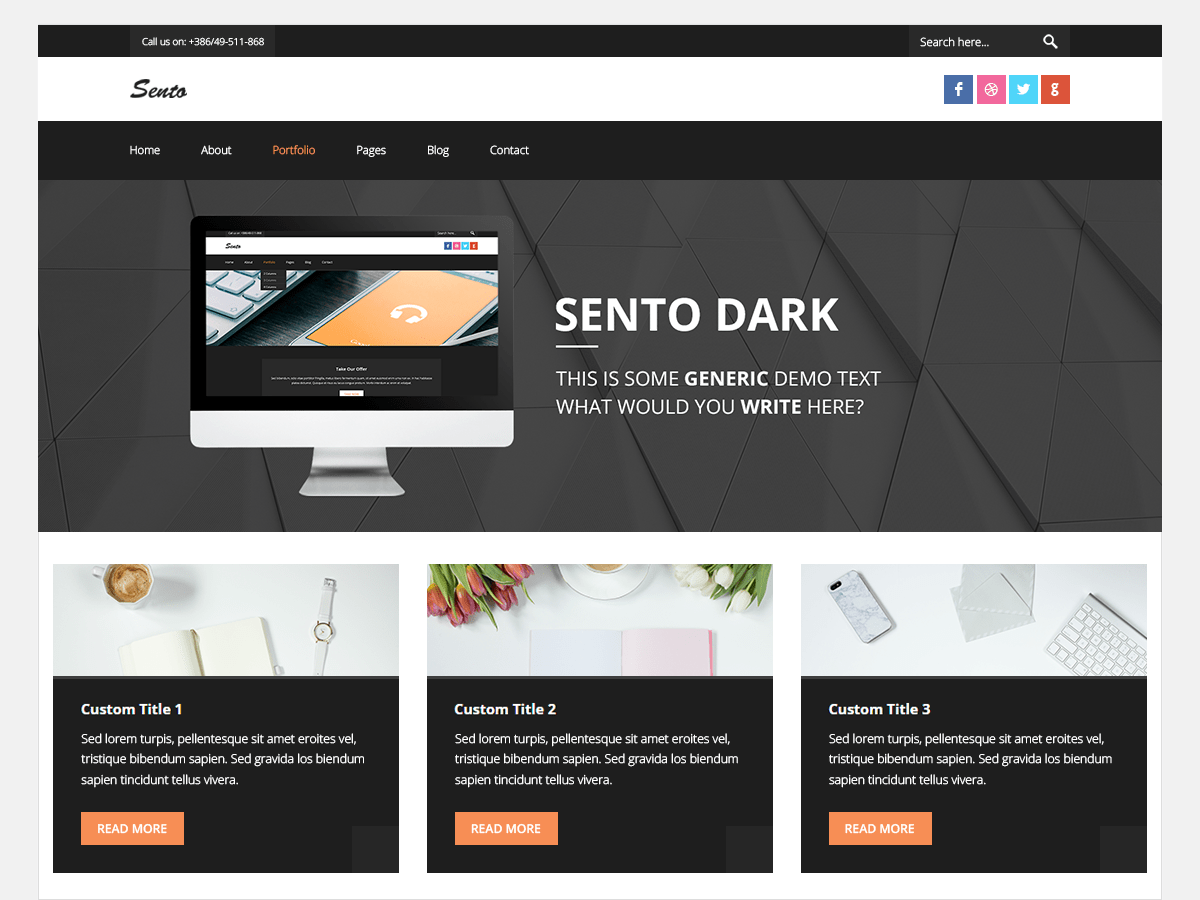 sento-dark free wordpress theme