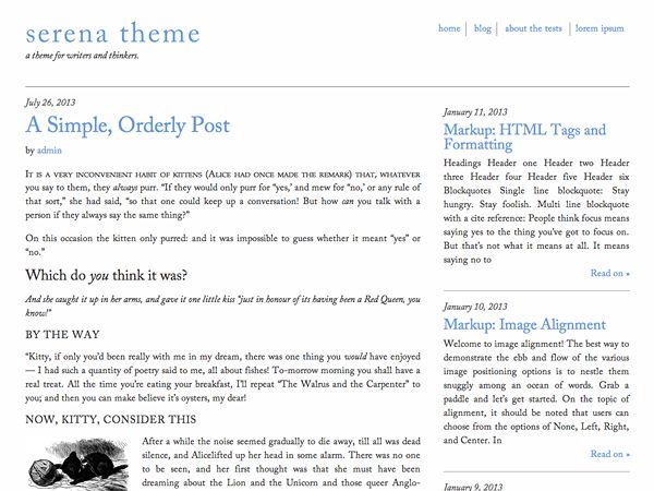 serena free wordpress theme