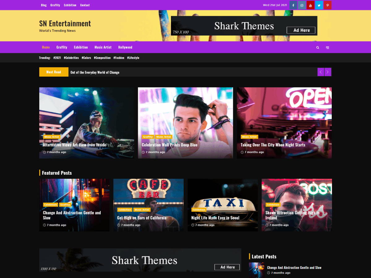 shark-news-entertainment free wordpress theme