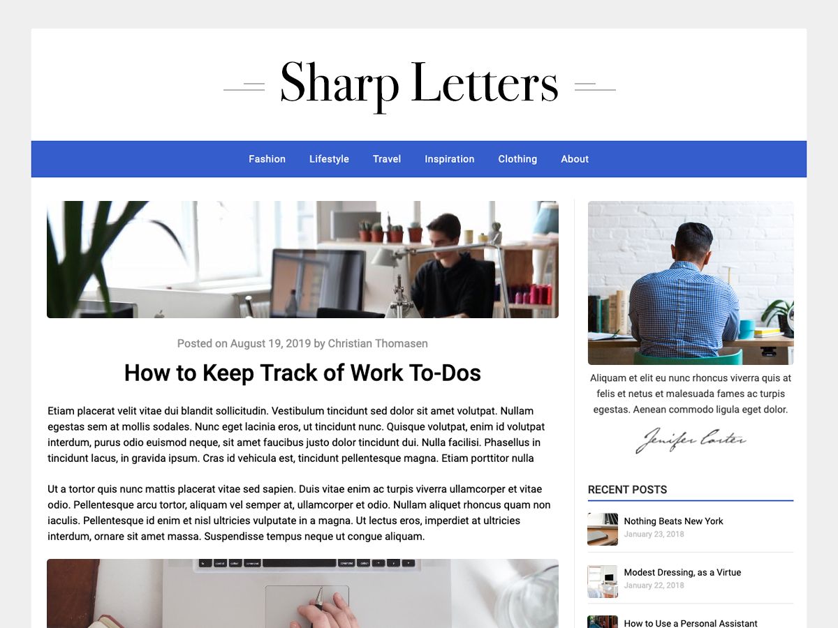 sharp-letters free wordpress theme