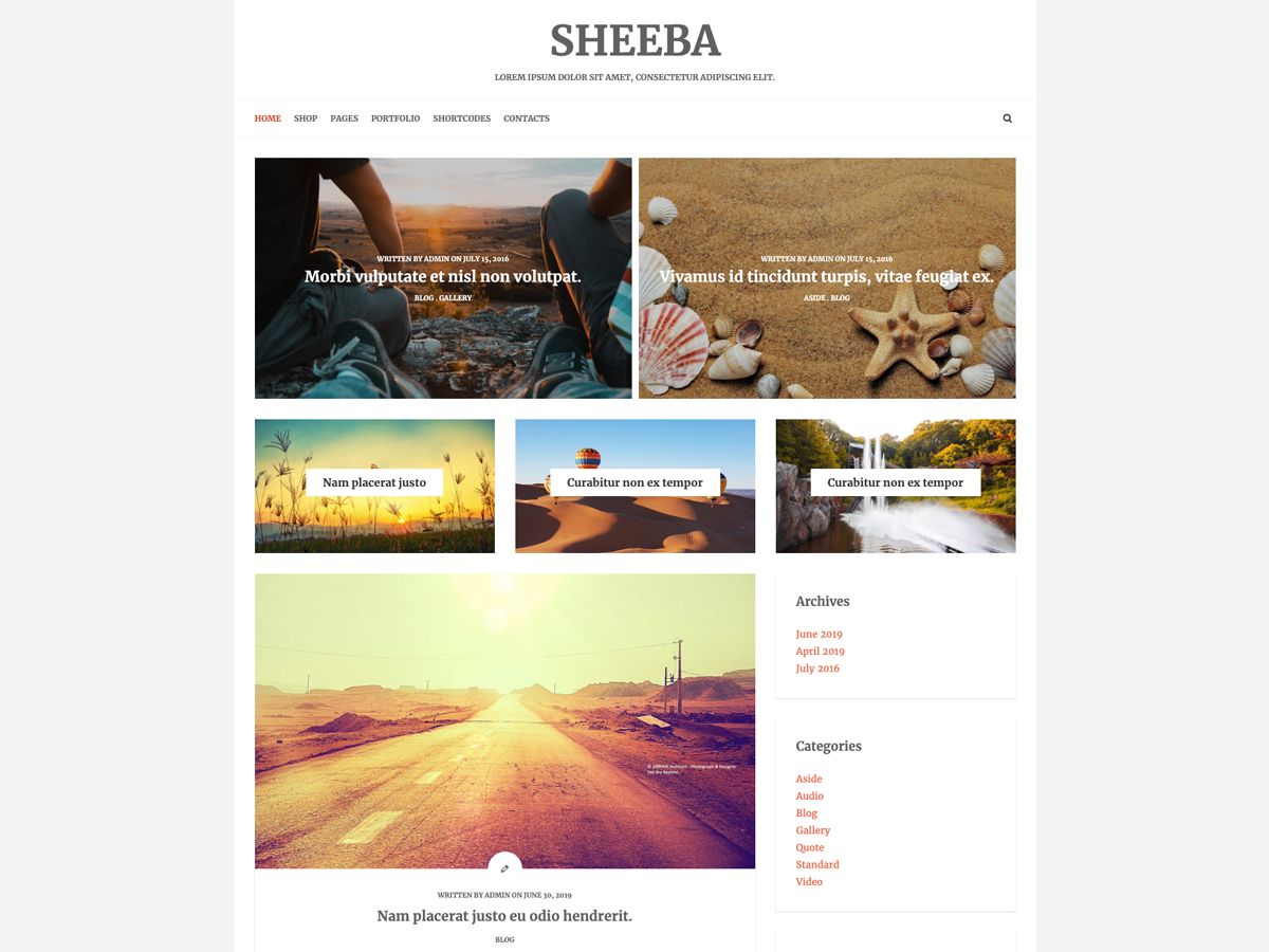 sheeba-lite free wordpress theme