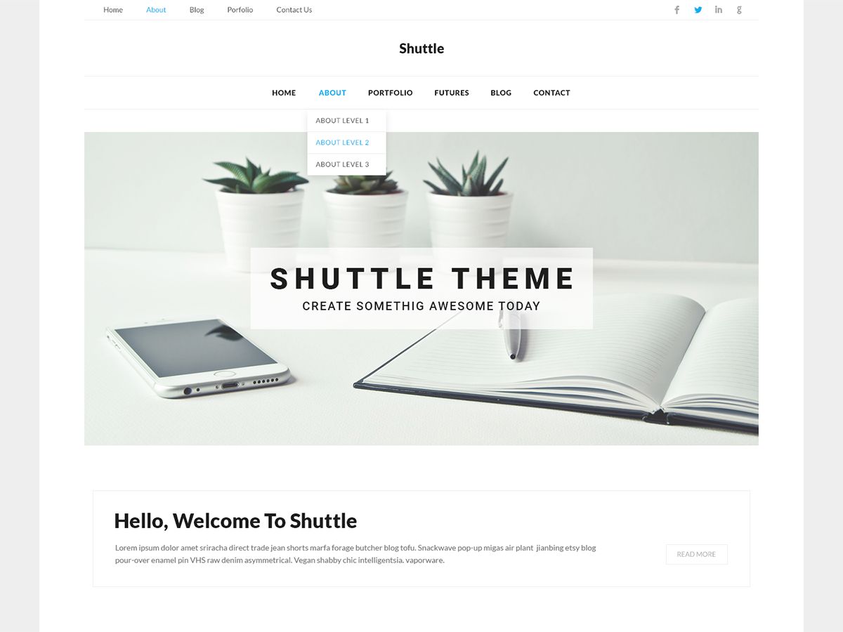 shuttle-corporate free wordpress theme