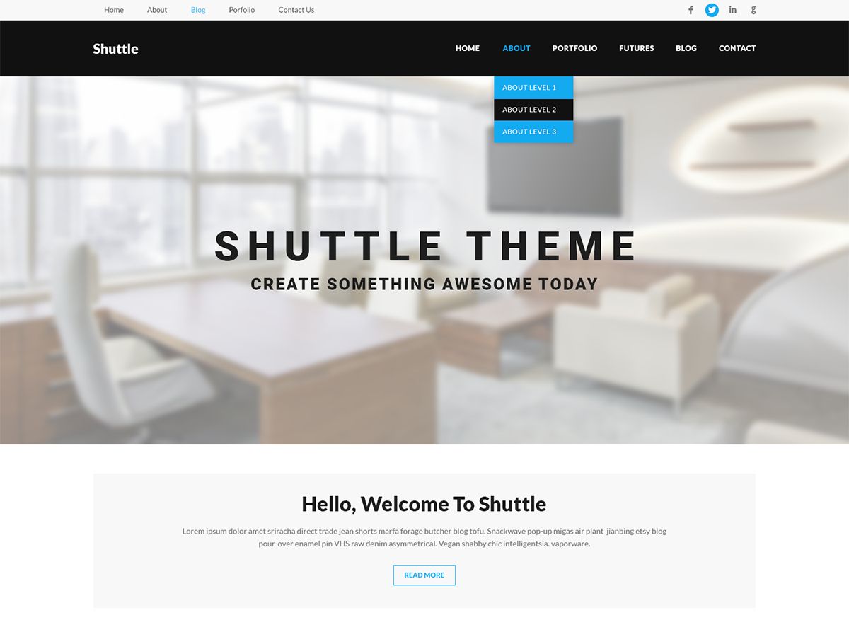 shuttle-gobusiness free wordpress theme