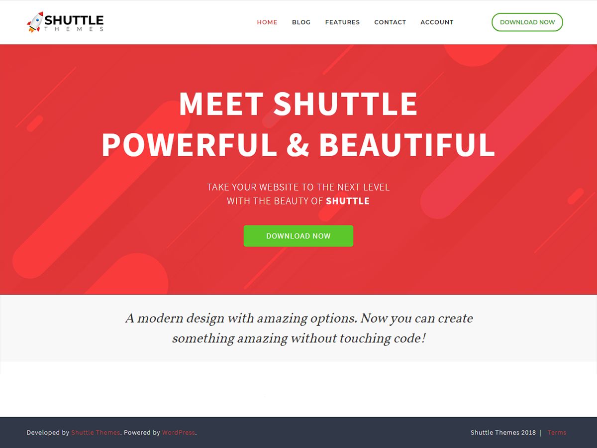 shuttle-red free wordpress theme