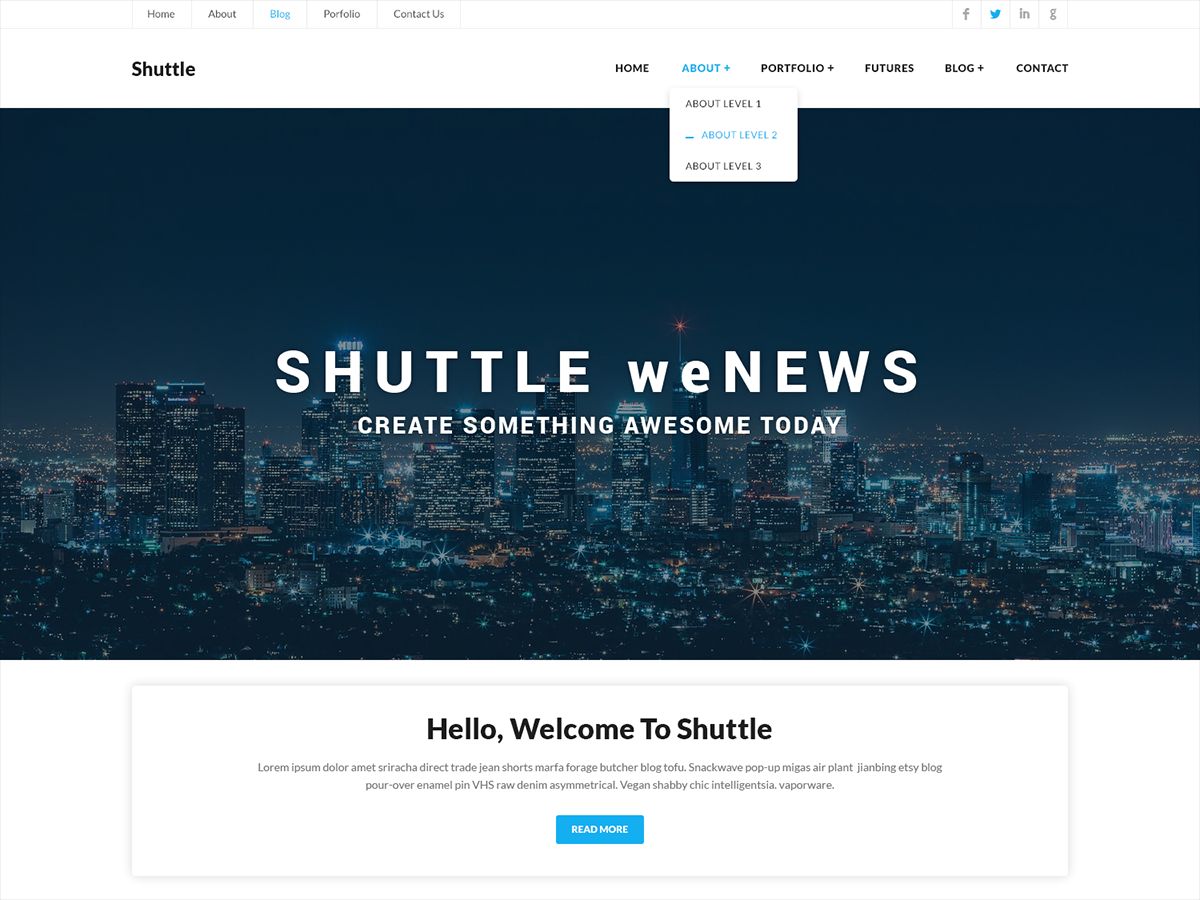 shuttle-wenews free wordpress theme