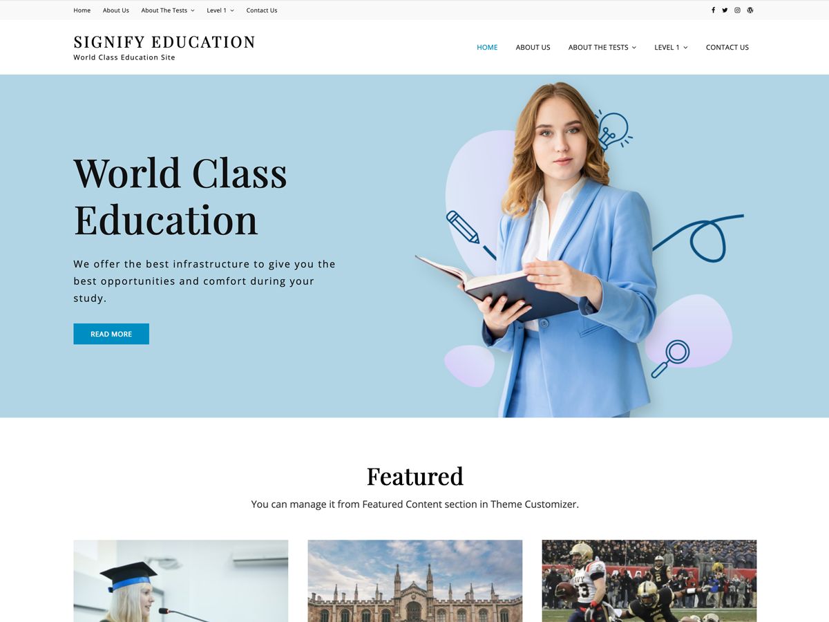 signify-education free wordpress theme