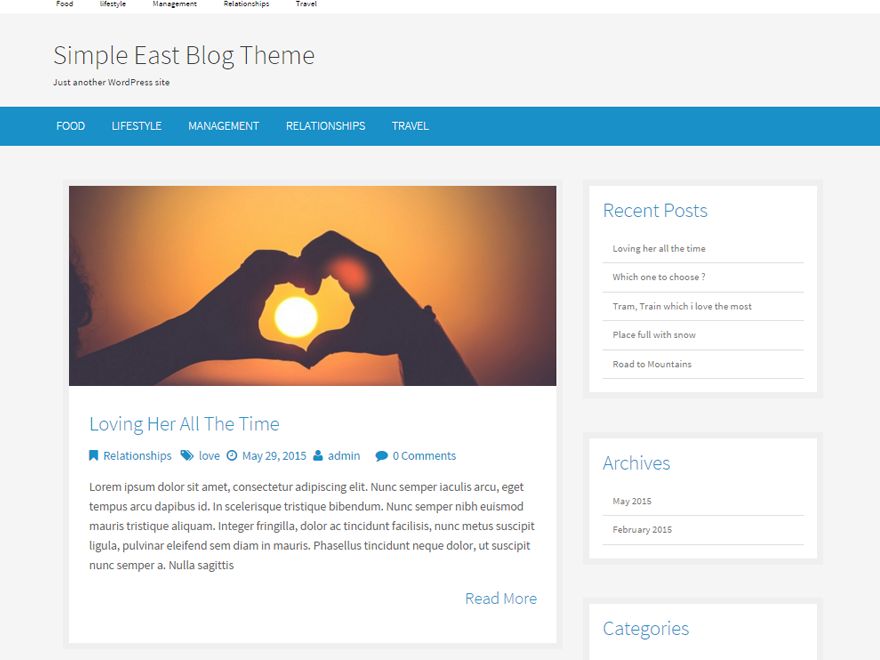 simple-east free wordpress theme