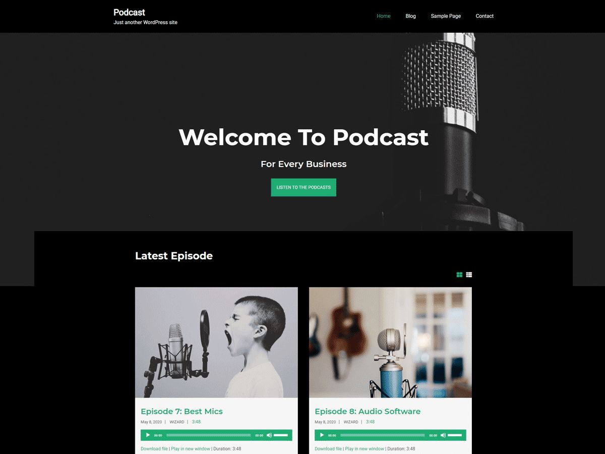 simple-podcast free wordpress theme