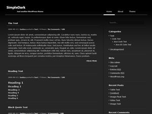 simpledark free wordpress theme