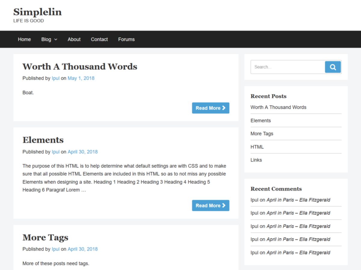 simplelin free wordpress theme