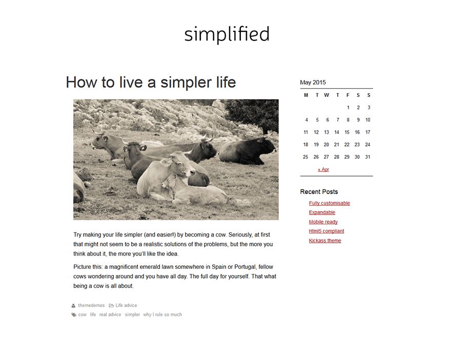 simplifiedblog free wordpress theme