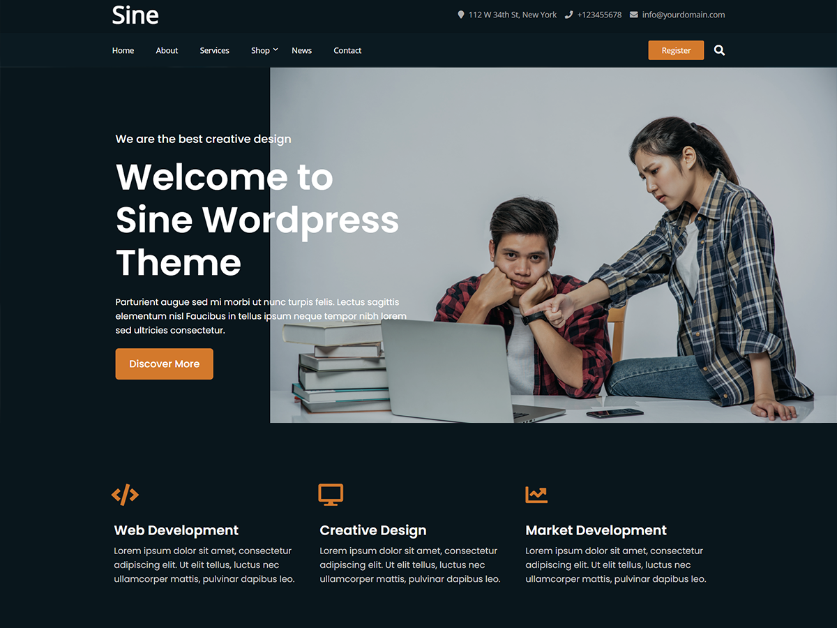 sine free wordpress theme