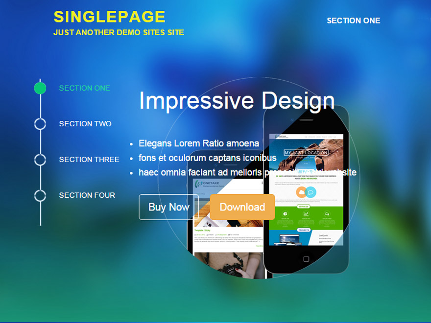 singlepage free wordpress theme