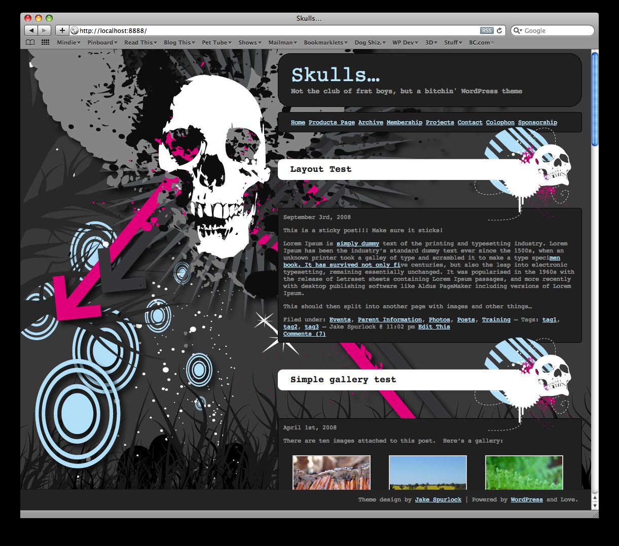 skulls free wordpress theme