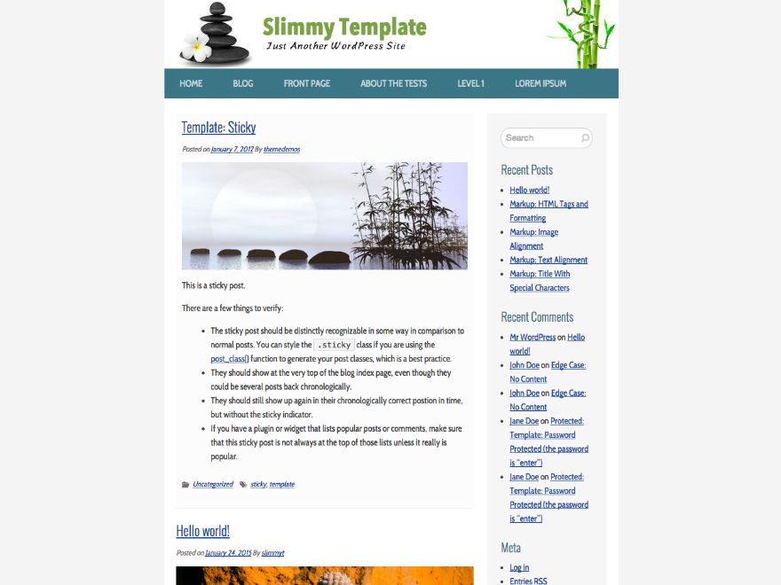 slimmy free wordpress theme