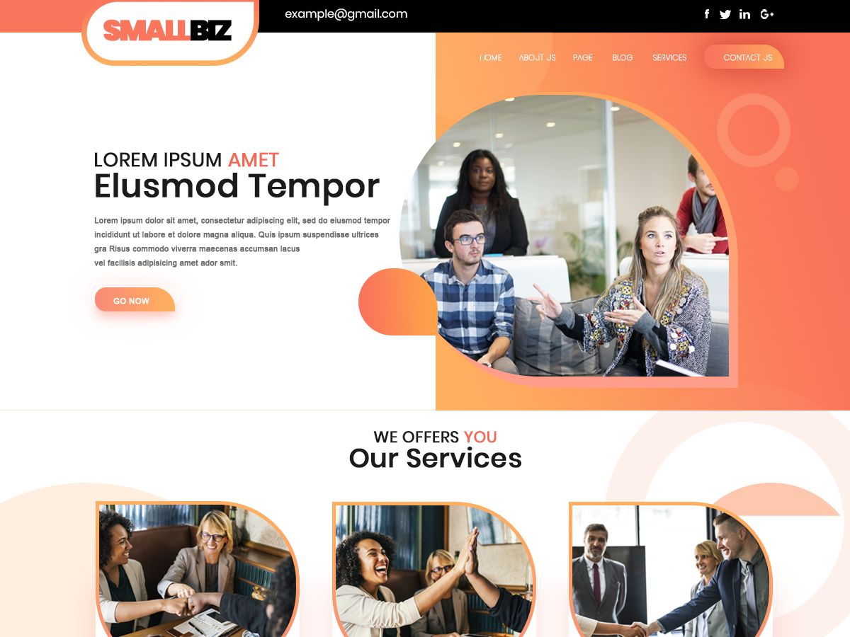 smallbiz-startup free wordpress theme