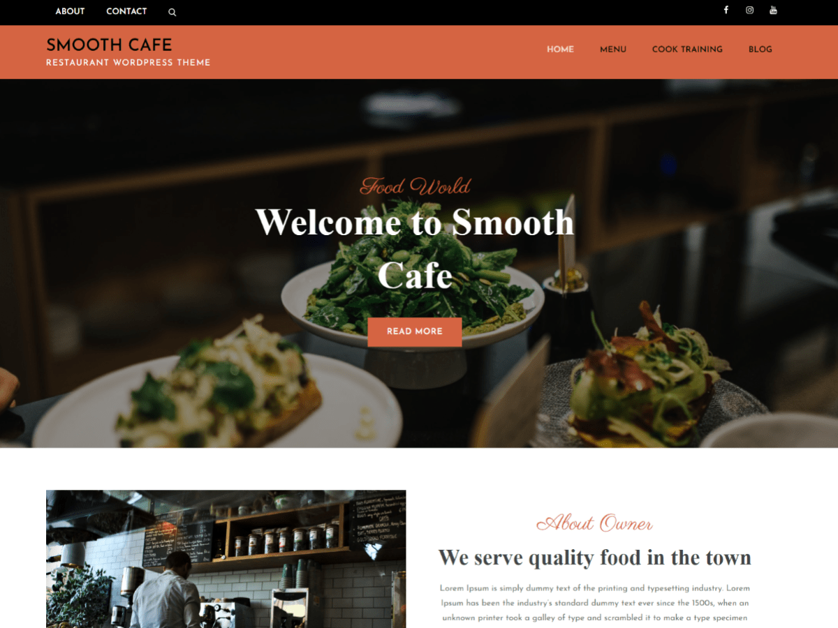 smooth-cafe free wordpress theme