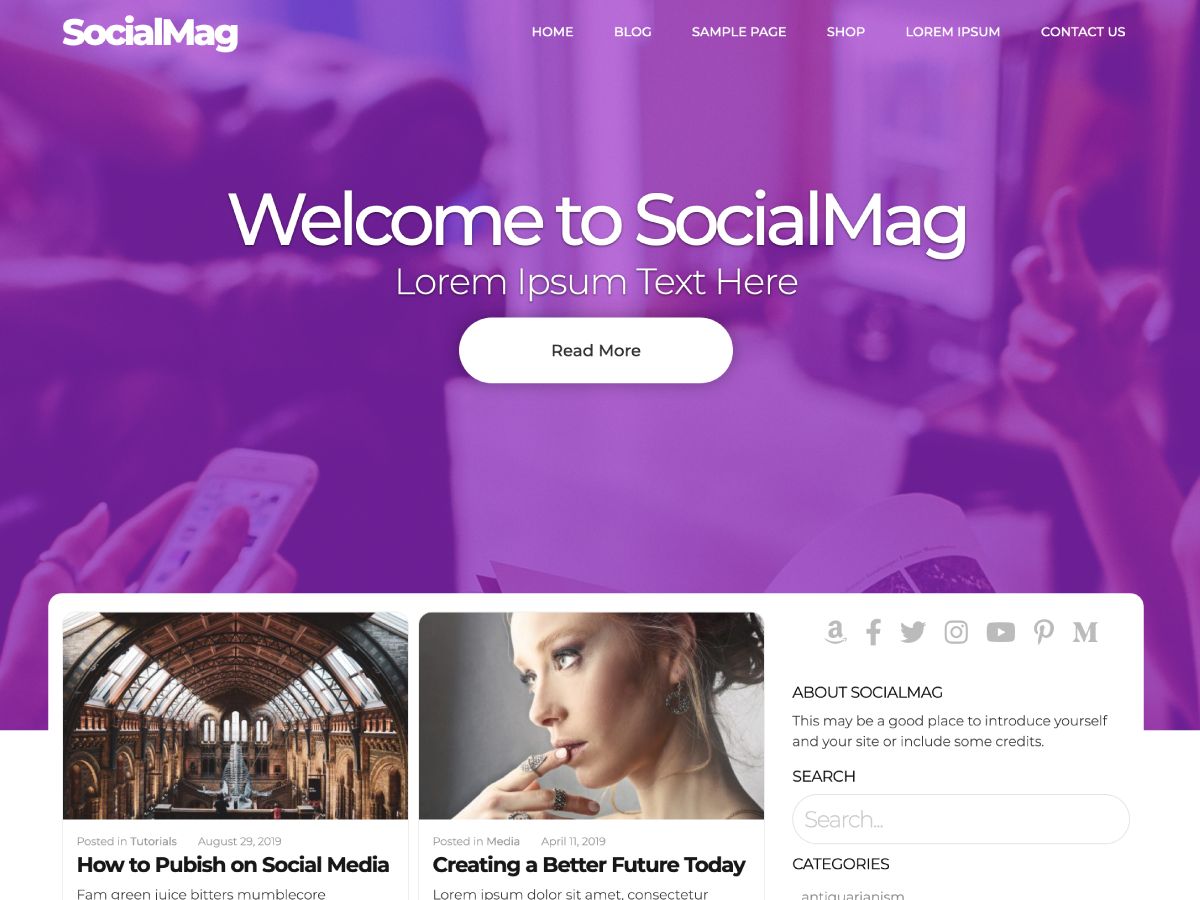 socialmag free wordpress theme