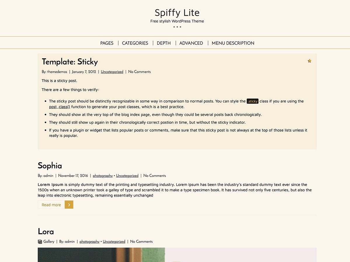 spiffy-lite free wordpress theme