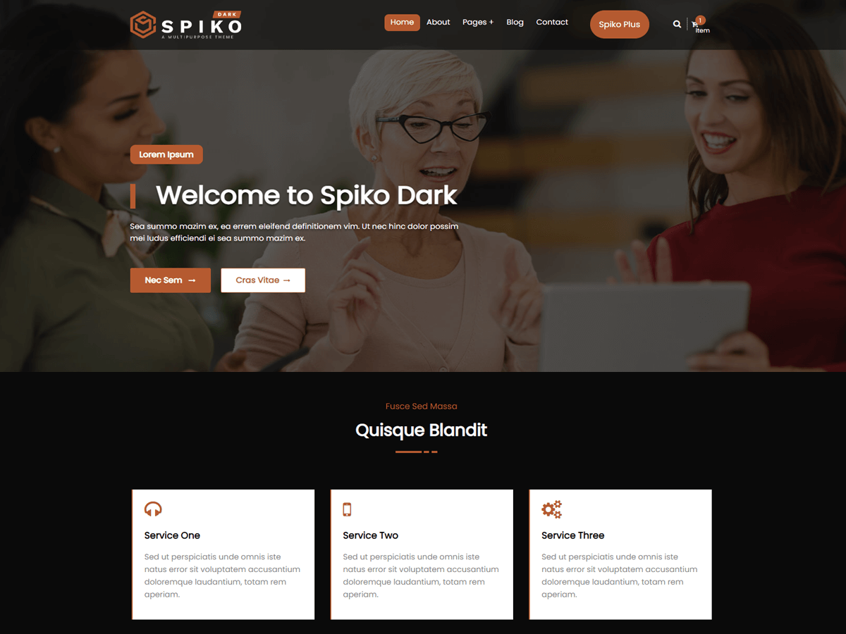 spiko-dark free wordpress theme