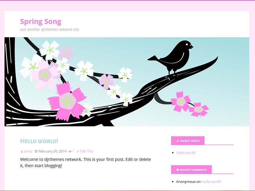 spring-song free wordpress theme