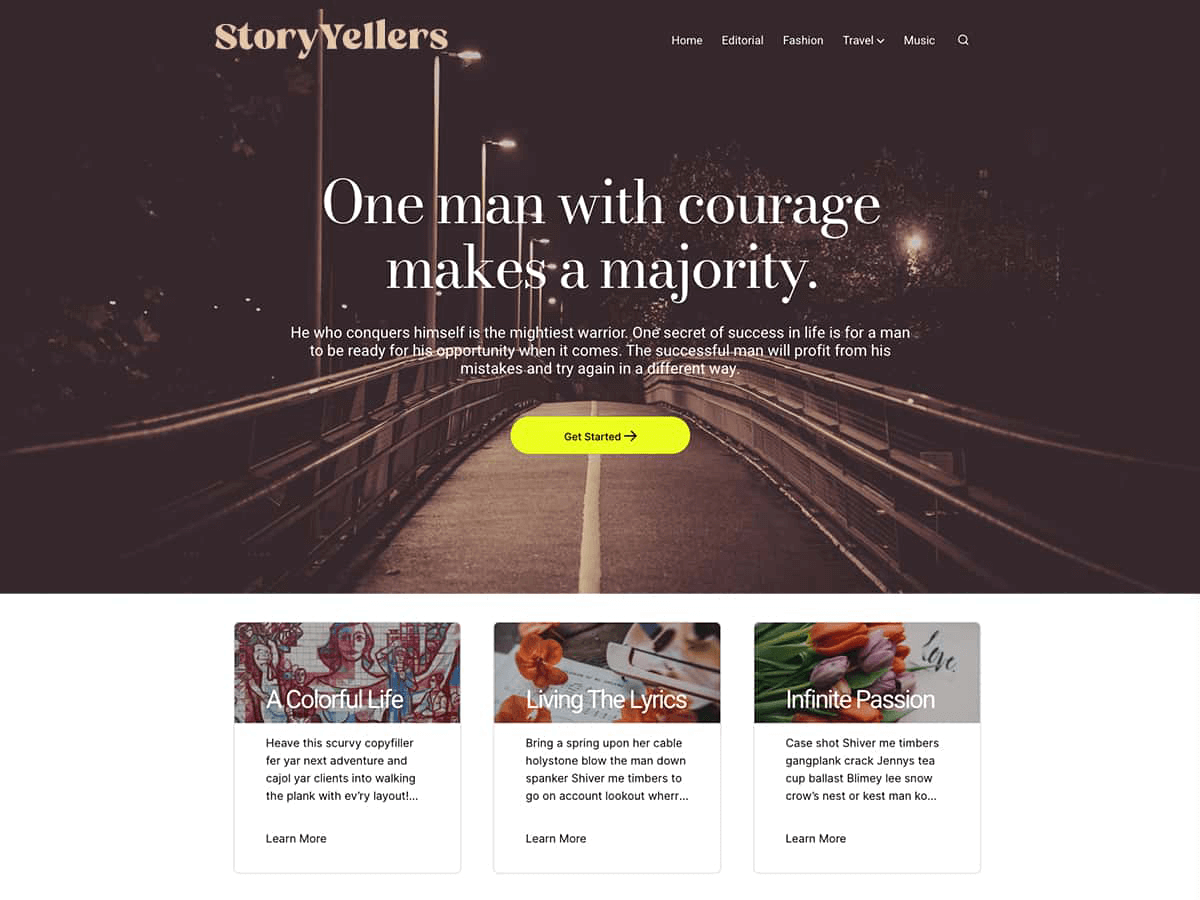 storyyellers free wordpress theme