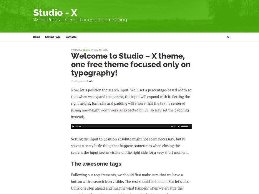 studio-x free wordpress theme