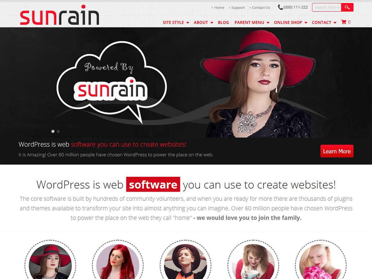 sunrain free wordpress theme