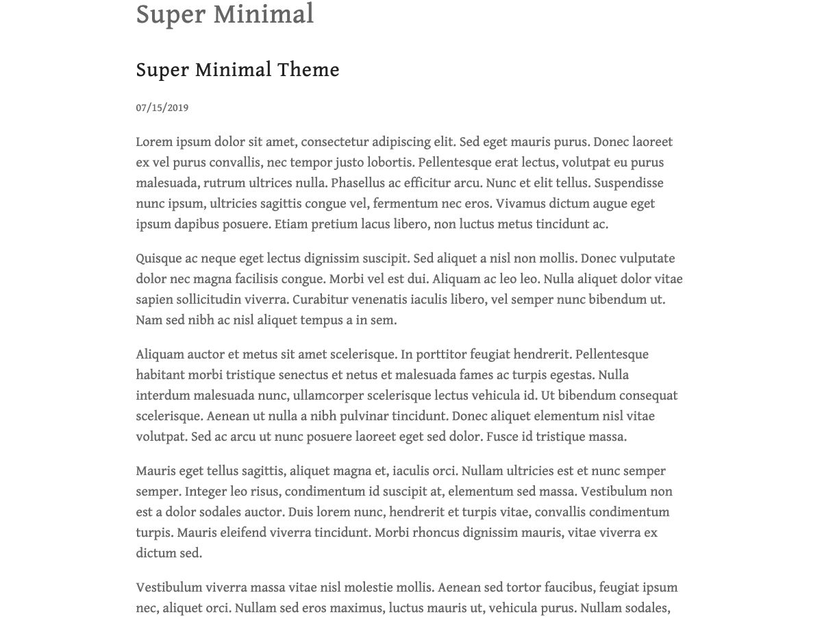 super-minimal free wordpress theme