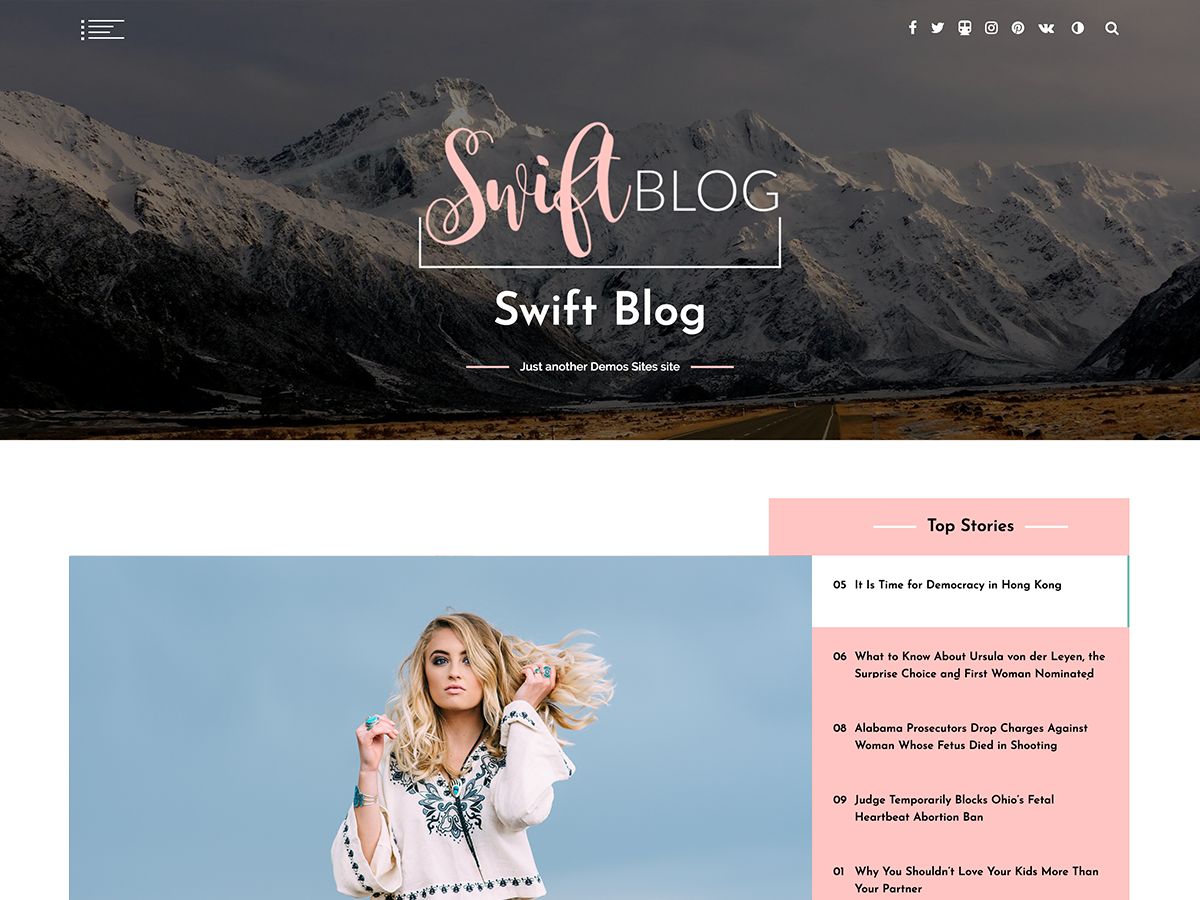 swift-blog free wordpress theme